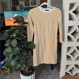 Striped Yellow and White Dress